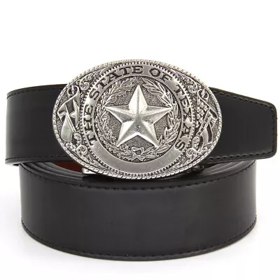 Men's Belt Western Cowboy Leather Personality Belt Retro Automatic Buckle Belt • $19.99