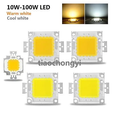 10X High Power LED Chip 10W 20W 30W 50W 100W DC 10V-32V Integrated Lamps  White  • $8.09