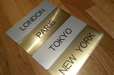 £3.99 • Buy Engraved World/City Clock Time Zone Sign With Self Adhesive Backing And Free P&P