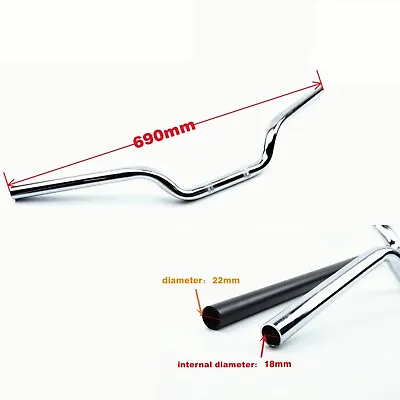 7/8  Motorcycle Handlebar Flat Type Drag Bars For Harley Cafe Racer Universal • $28.99