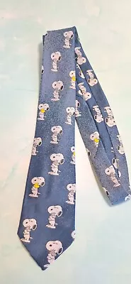 Vtg. Blue Snoopy Neck Tie Cervantes 1965 Woodstock Peanuts 59  Long X 3.25  Wide • $8