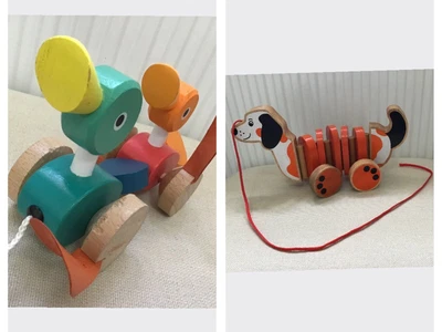 £9.99 • Buy Janod Wooden Pull Along Ducks & Pull Along Lanka Kade Dog Toy 12m+