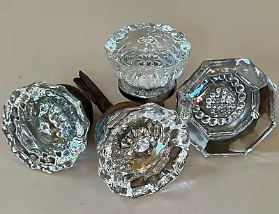 LOT FOUR 4 VINTAGE Antique CLEAR GLASS DOOR KNOBS • $64