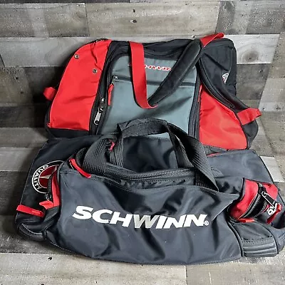 2 Vintage Schwinn Quality Duffel Bag Gym Bag Black/Red • $39.99