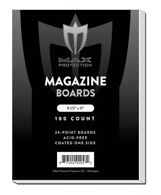 $20.98 • Buy Pack / 100 Max Pro Magazine Size ACID FREE Backing Boards Backer Board