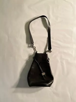 Mark Cross Black Leather Barrel Bag • $55