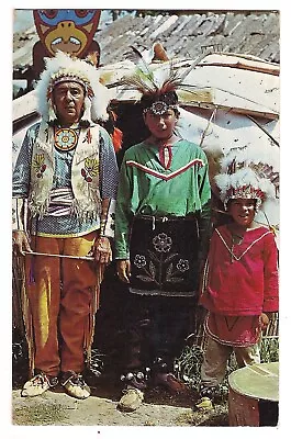 Ojibway Indian Native Dancers FORT MILLE LACS Onamia Minnesota Postcard MN 1970 • $5.99