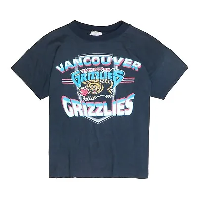 Vintage Vancouver Grizzlies T-Shirt Youth Size XL Black 90s NBA • $34