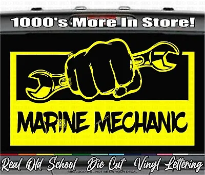 Marine Mechanic Vinyl Decal Sticker Fishing Boat Cabin Cruiser Yacht Ferries Job • $19.32