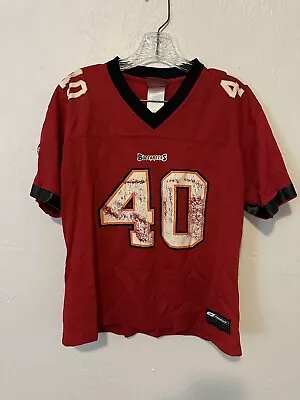 VTG Mike Alstott Tampa Bay Bucs Jersey Youth Large Reebok Football NFL HOF • $24.99