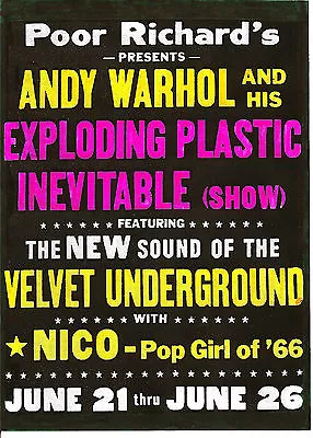 £3.99 • Buy VELVET UNDERGROUND  POSTER. A3 Repro. Lou Reed, Nico, Andy Warhol. SPECIAL PRICE