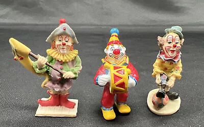 Clowns Set Of 3 2 Ceramic & 1 Rubber From Circus Circus Miniature Figurines • $19.99