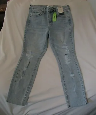 Ladies  MUDD  Size 15 Lt Distressed Mid Rise Vintage Skinny Raw Hem Jeans • $22.99