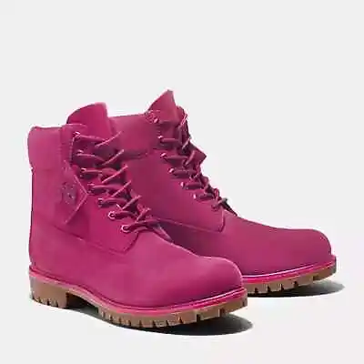 Timberland 50th Anniversary Edition TB0A5VHDA46 Men's Dark Pink Nubuck Boot YE85 • $119.99