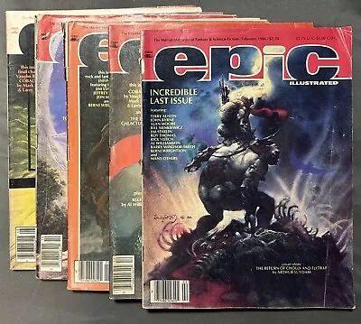 Lot Of 5 EPIC ILLUSTRATED Magazines Including Last Issue • $25
