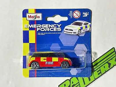 Mini Cooper Fire Rescue Model Toy Car For Play Sets Childs Dads Birthday Gift • £4.59