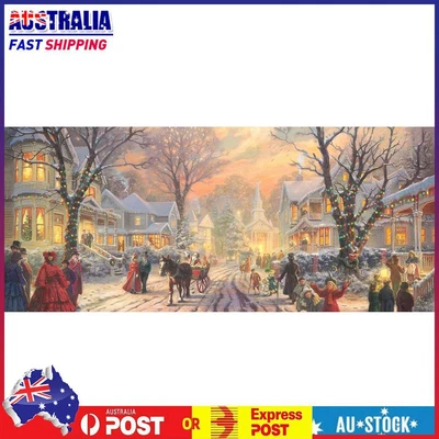 $21.99 • Buy DIY Full Round Drill Drawing Kit 5D Diamond Painting Winter Street Scene Gift