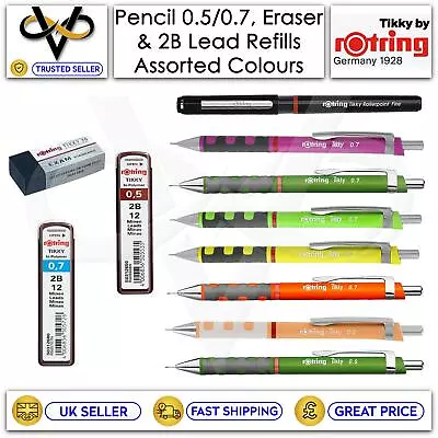 £4.45 • Buy Rotring Tikky Rollerpoint Pen & Mechanical Pencils 0.5/0.7 + Lead + Erasers