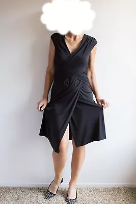 NWT Victor Alfaro Designer Elegant Sleeveless Formal Black Dress With Drapes 4 • $22.95
