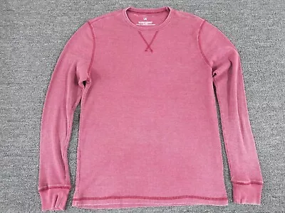 Aeropostale Thermal Shirt Mens Large Red Maroon Round Neck Long Sleeve Pullover • $12.95