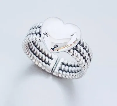 925 Silver Ring Chunky Adjustable Ring Heart Ring Statement Ring Love Ring • £12