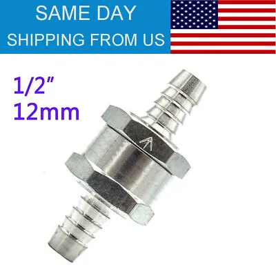 12mm 1/2  Aluminium Fuel Line One Way Non-Return Check Valve Petrol Diesel USA • $6.39