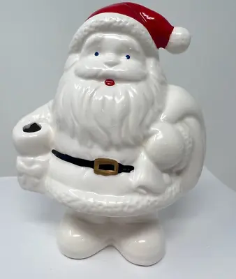 Vintage Christmas White Ceramic Santa Claus Bank Russ Berrie • $18.99