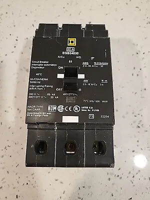 SQR D EGB34030 30A 3P Bolt-On 480/277V Breaker 35kA@480/277V NEW PULL OUT NO BOX • $129