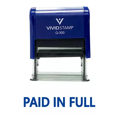 $9.99 • Buy Basic Paid In Full Self Inking Rubber Stamp (Blue Ink) - Large