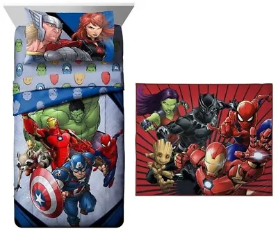 Marvel Avengers  Fight Club  Kids Twin Bed Set & Rug-AB08LM96CYK9 AB086MDHLJS2 • $154.95