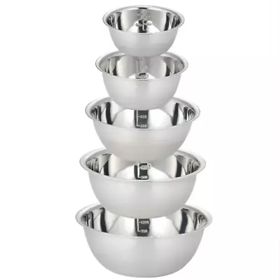 Set Of 5 Stainless Steel Mixing Bowl Salad Mixing Bowl Set Meal Preparation Bowl • $15.90