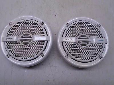 CD2 Sony XS-MP1611 6.5  140 Watt Dual Cone Marine Speakers Stereo White Pair • $24.95