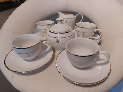 Queen Elizabeth II Golden Jubilee 10 Piece Tea Set - White China With Gold Trim  • £15