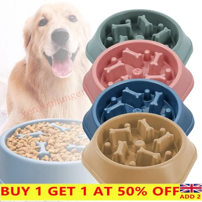 £5.49 • Buy Slow Feeder Dog Bowl Anti-Bloat No Gulp Puppy Pets.Cat Interactive Feeding Bowl.