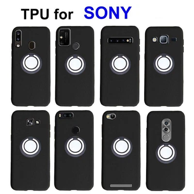 $12.09 • Buy Black TPU Shell Cover With Ring For SONY XPERIA - Silicone Case For All Models