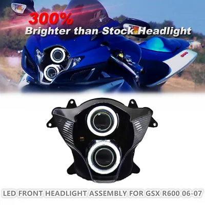 1X LED Front Headlights For Suzuki GSXR600 GSX-R600 06-07 Demon Eyes DRL White • $499