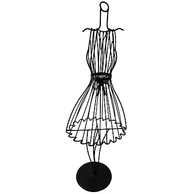 Black Mini Metal Wire Dress Form Mannequin Jewelry Stand Holder Display 29 X 10  • $48.91