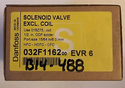 DANFOSS SOLENOID VALVE EVR6 032F1162 1/2  ODF Port 15/64  • £77.20