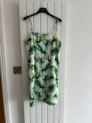 Jack Wills Tropical Print Linen Knee-Length Summer Dress Size 10 • £2