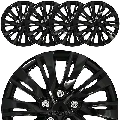 15  Set Of 4 Black Wheel Covers Snap On Full Hub Caps Fit R15 Tire & Steel Rim • $54.99