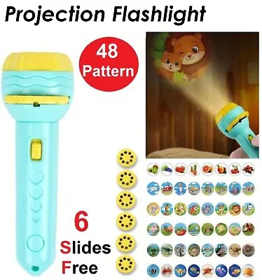 Projection Flashlight Slide Projector Toys For Kids Torch Light Education Gift • $13.49