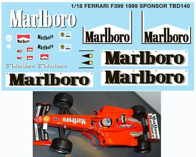 1/18 Ferrari F399 1999 Sponsor Michael Schumacher Decals Tb Decal Tbd140 • £12.36