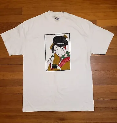 Vintage 1992 MET Museum NYC Geisha Art T Shirt Japan Woodblock  NEW! • $100