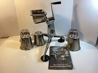 Vintage Cuisine-O-Matic Carico Food Processor Shredder Slicer With 5 Cones • $34.99