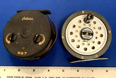 Lot Of 2 CABELA'S 567 FLY FISHING REEL  DUAL ADJUSTMENTS & SOUTHBEND 1122A REEL • $44.99