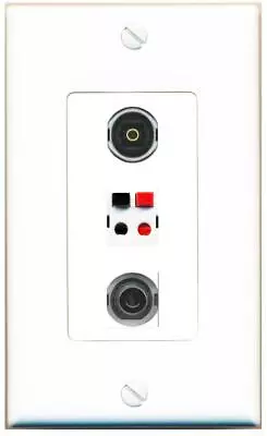 3 Port 1 Gang Jack Face Cover Cable Plastic 3-5MM SPEAKER TOSLINK Wall Plate • $19.94