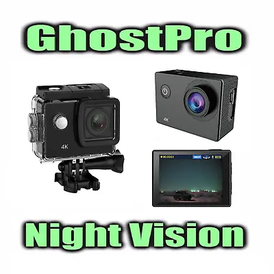 Paranormal Equipment Night Vision Action Cam 4K 30FPS WiFi 12MP • $179.99