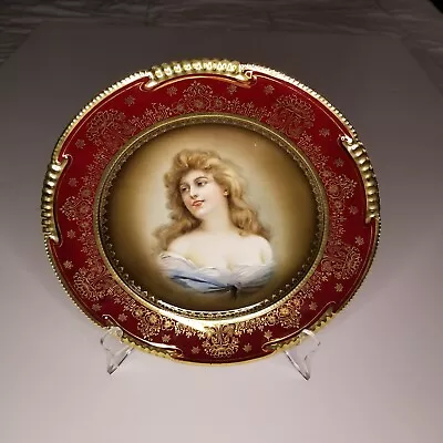 Vintage Austrian Royal Vienna Felicita Porcelain Portrait Wall Or Cabinet Plate • $120