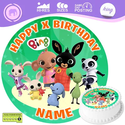 Bing Cake Topper Sula Personalised Birthday Decoration Circle Round Edible Icing • £13.97