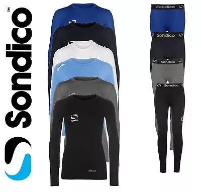 £13.50 • Buy New Sondico Boys Age 5-13 Base Layer Tops / Bottoms  Skins Tights Baselayer Kids